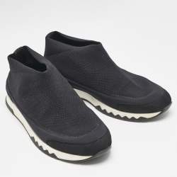 Hermés Navy Blue Knit Fabric Tokyo Slip-On Sneakers Size 42.5