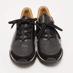 Hermés Black/Brown Leather Miles Low Top Sneakers Size 43