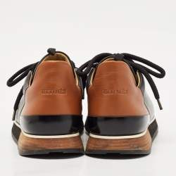 Hermés Black/Brown Leather Miles Low Top Sneakers Size 43
