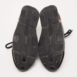 Hermés Black/Brown Leather Miles Low Top Sneakers Size 43