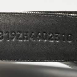 Hermès Black/Off White Leather and Canvas Chypre Sandals Size 46
