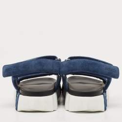 Pre Owned Hermès Blue Suede Junior Sandals Size 46