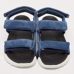 Pre Owned Hermès Blue Suede Junior Sandals Size 46