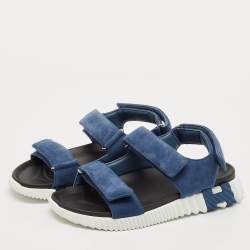 Pre Owned Hermès Blue Suede Junior Sandals Size 46