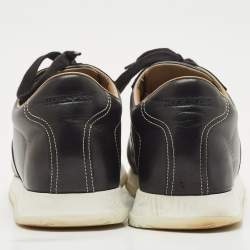 Hermes Black Leather Quicker Low Top Sneakers Size 43