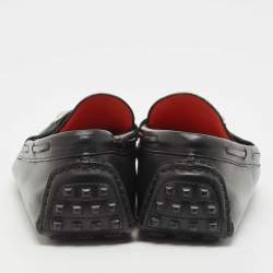 Hermes Black Leather Irving Slip On Loafers Size 41