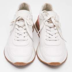 Hermes White Leather Drive Sneakers Size 43