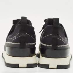 Hermes Black Neoprene and Leather Stadium Lace Up Sneakers Size 43.5
