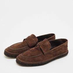 Hermes Brown Suede Trip Espadrille Flats Size 43