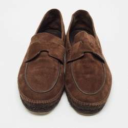 Hermes Brown Suede Trip Espadrille Flats Size 43