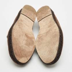 Hermes Brown Suede Trip Espadrille Flats Size 43