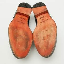 Hermes Black Leather Denis Monk Strap Shoes Size 40