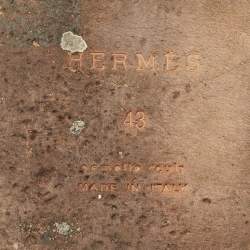 Pre Owned Hermes Black Leather Izmir Sandals Size 43