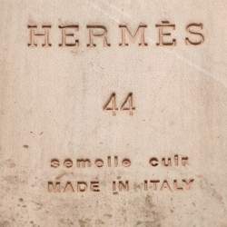 Hermes Navy Blue Leather Izmir Slides Size 44