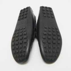 Hermes Navy Blue Leather Alessandro Loafers Size 41