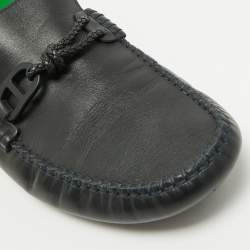 Hermes Navy Blue Leather Alessandro Loafers Size 41