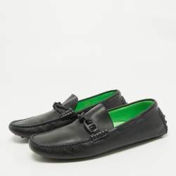 Hermes Navy Blue Leather Alessandro Loafers Size 41