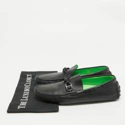 Hermes Navy Blue Leather Alessandro Loafers Size 41
