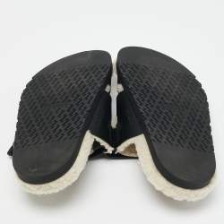 Hermes Black Leather Chypre Sandals Size 40.5