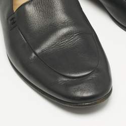 Hermes Black Leather Slip On Loafers Size 43