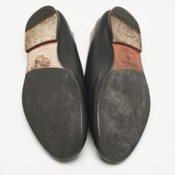 Hermes Black Leather Slip On Loafers Size 43