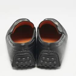 Hermes Black Leather Irving Loafers Size 42.5