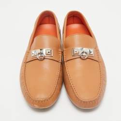 Hermes Brown Leather Irving Loafer Size 42.5