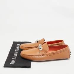 Hermes Brown Leather Irving Loafer Size 42.5