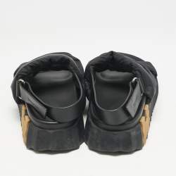 Hermes Black Fabric and Leather Electric Sandals Size 42