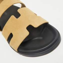 Hermes Beige Suede Genius Slingback Sandals Size 40