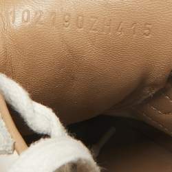 Hermes White/Orange Leather Quicker Low-Top Sneakers Size 41.5