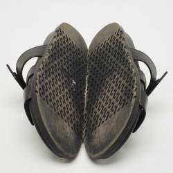 Hermes Black Leather Chypre Sandals Size 37