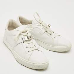 Hermes White Leather Day Low Top Sneakers Size 44