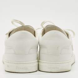 Hermes White Leather Day Low Top Sneakers Size 44