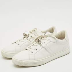 Hermes White Leather Day Low Top Sneakers Size 44