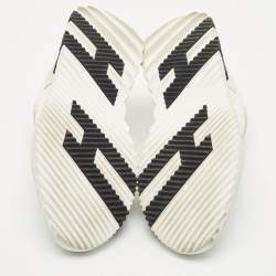 Hermes White Mesh and Suede Bouncing Sneakers Size 43