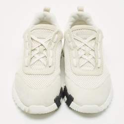 Hermes White Mesh and Suede Bouncing Sneakers Size 43
