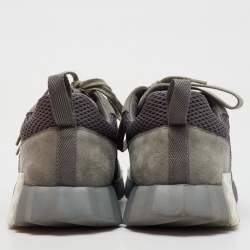 Hermes Grey Mesh and Suede Bouncing Low Top Sneakers Size 42.5