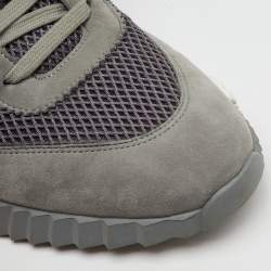 Hermes Grey Mesh and Suede Bouncing Low Top Sneakers Size 42.5
