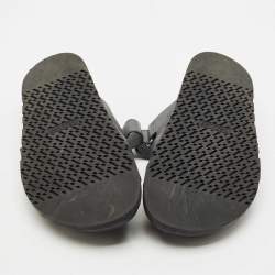 Hermes Grey Leather Chypre Flat Sandals Size 43.5
