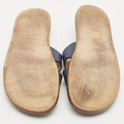 Hermes Brown Leather Izmir Slide Sandals Size 44