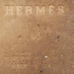 Hermes Beige Leather Izmir Flat Slides Size 41