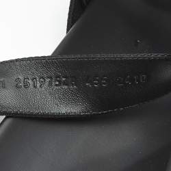 Hermes Black Leather and Fabric Kazimir Sandals Size 45.5