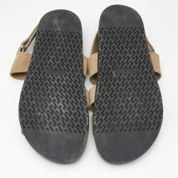 Hermes Beige Suede Genius Flat Sandals Size 44.5