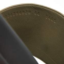 Pre Owned Hermes Dark Green/Black Suede and Leather Jackson Sandals Size 46