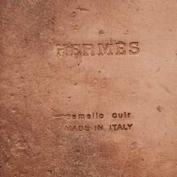 Pre Owned Hermes Brown Leather Izmir Flat Sandals Size 46