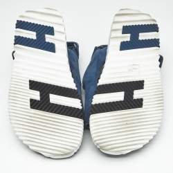 Pre Owned Hermes Blue Suede Junior Slingback Sandals Size 41