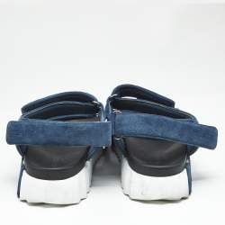 Pre Owned Hermes Blue Suede Junior Slingback Sandals Size 41