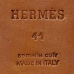 Pre Owned Hermes Orange Suede Keep Loafers Size 41