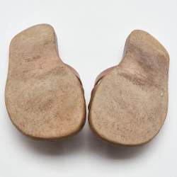 Pre Owned Hermes Brown Leather Izmir Flat Sandals Size 42